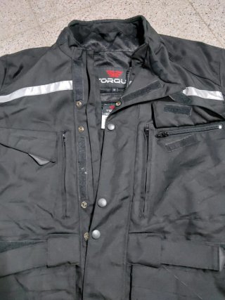 Chaqueta de Moto Negra con Reflectantes