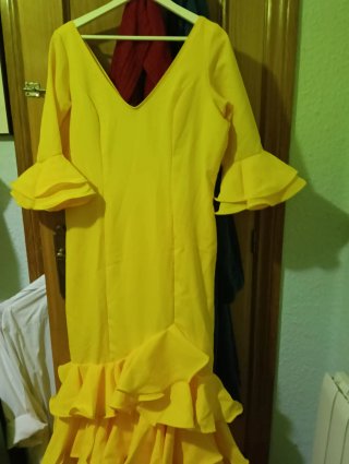 Vestido Flamenca Amarillo Volantes