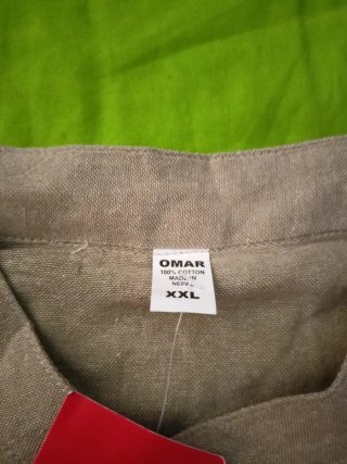 Camisa Manga Larga Beige Talla XXL