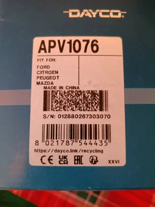 Tensor DAYCO APV1076 para Ford, Citroen, Peugeot,
