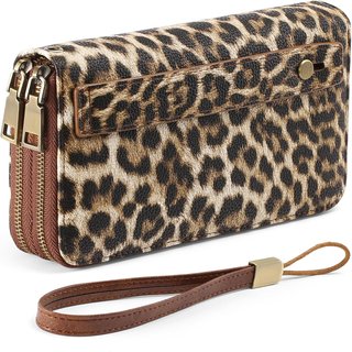 Cartera mujer grande doble cremallera RFID
