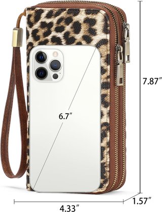 Cartera mujer grande doble cremallera RFID