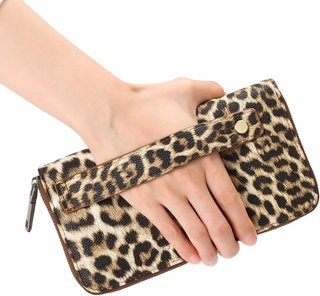 Cartera mujer grande doble cremallera RFID