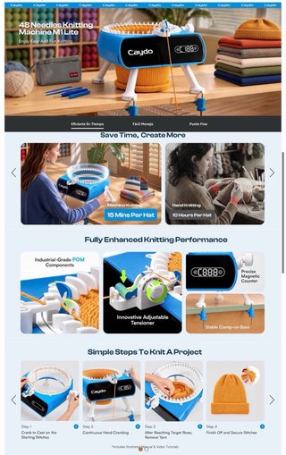 NUEVO! Máquina de Tejer 48 Agujas M1 Lite