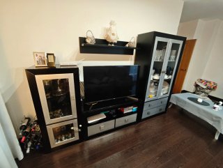 Mueble de salón completo negro y plata - 3 módulo