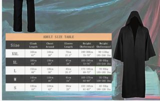 GOTHDEN Jedi Disfraz para adultos Talla XL  180 cm