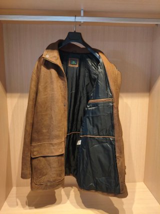Lacoste Cazadora Piel Ovino Brown Leather Parka