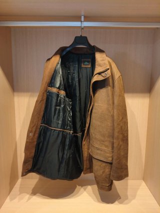 Lacoste Cazadora Piel Ovino Brown Leather Parka