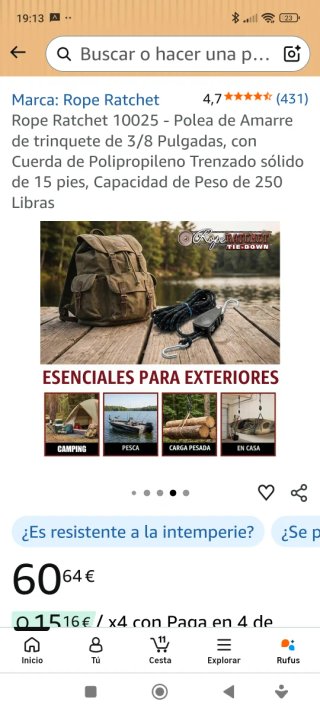 Polea de Amarre Trinquete Cuerda