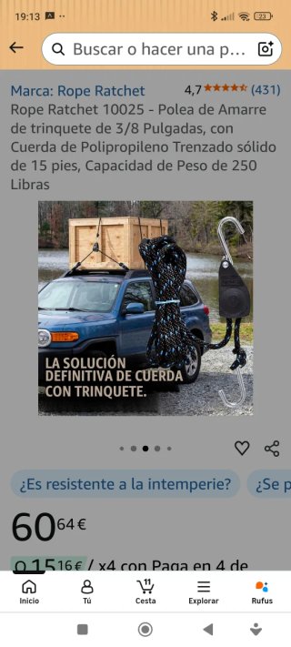 Polea de Amarre Trinquete Cuerda