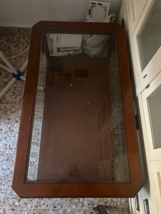 Mesa de centro madera y cristal