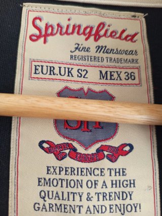Chaqueta Springfield vontagecNegra y Beige Talla M