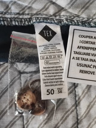 Pantalón chino azul marino TEX hombre talla 50