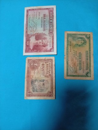 Billetes antiguos Banco de España (3 uds)