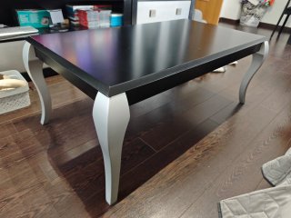 Mesa de centro elevable negra y plata 110x60 cm