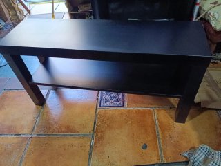 Mesa auxiliar IKEA negra madera