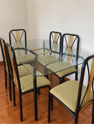 Conjunto de Comedor Mesa y 6 Sillas