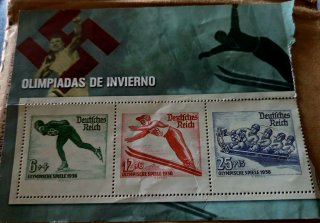 3 Sellos Colección Olimpiadas Invierno 1936