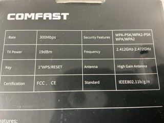 Repetidor WiFi COMFAST 301S 300Mbps
