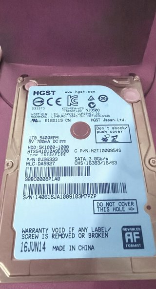 Disco Duro HGST 1TB 2.5 SATA II 5400 RPM
