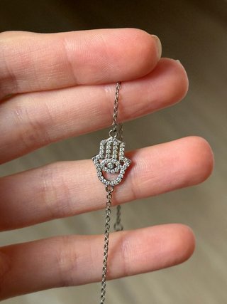 Pulsera Mano de Fátima Plata