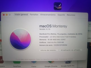 MacBook Pro 2015 A1398 i7 16GB 1TB