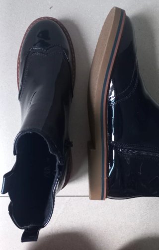 Botas Chelsea Charol Negras Talla 38
