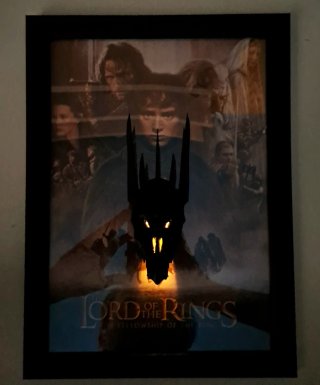 Signore degli anelli quadro 3d illuminato