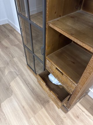 Mueble auxiliar madera y cristal