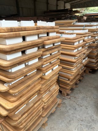 Lote piezas de Roble Laminado Barnizado