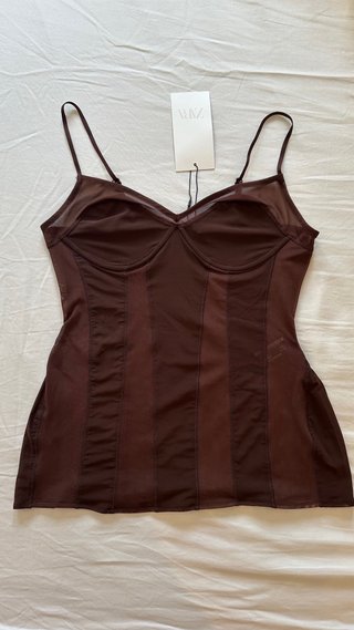 Top de Tul Marrón Zara