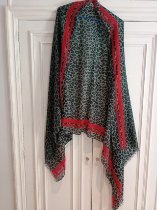 Foulard estampado animal print verde