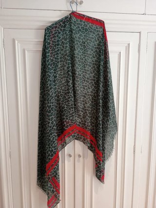 Foulard estampado animal print verde