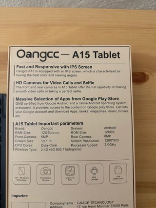 Tablet 10,1” – 6 GB RAM / 128 GB – Android