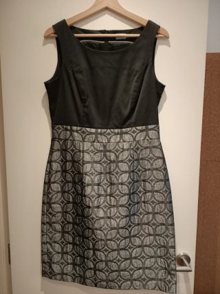 Vestido Mini de Fiesta Negro y Plateado