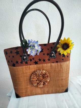 Bolso de Fibra de Coco con Estampado