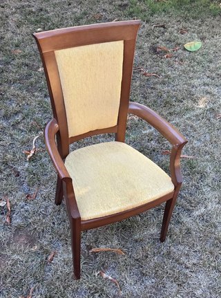 Juego de 6 Sillas Clásicas Madera y Tela