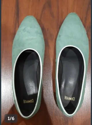 Bailarinas Camper Piel de Pony Verdes Talla 38