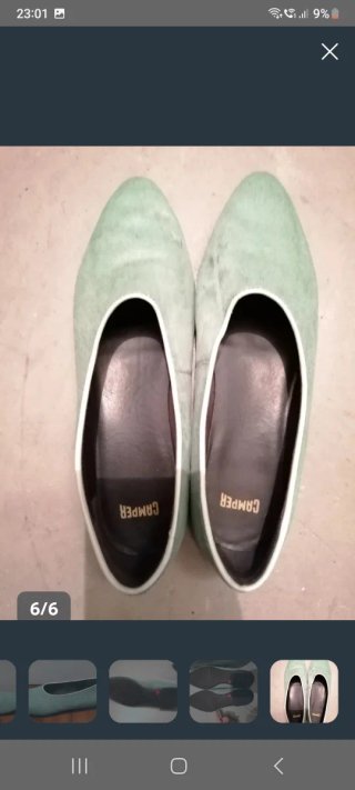 Bailarinas Camper Piel de Pony Verdes Talla 38