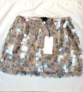 Gonna Zara con paillettes e fiori