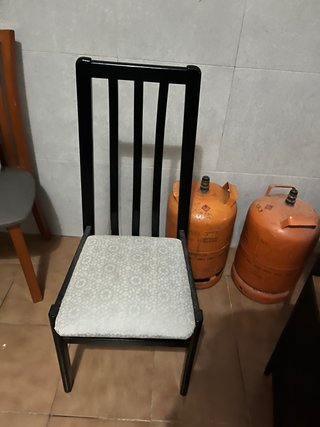 2 Sillas de Comedor Madera y Tela