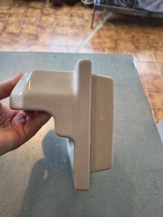 Portarrollos Baño Porcelana Antiguo Beige Blanco