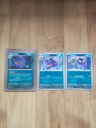 🇬🇧 Set 3 Cartas Pokémon: Gengar, Haunter y Gastl