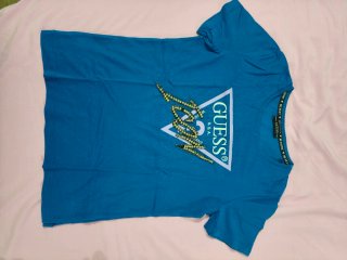 T-shirt Guess blu/multicolor con stampa