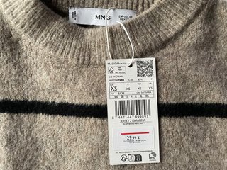 Jersey Nuevo Mango Rayas Talla XS