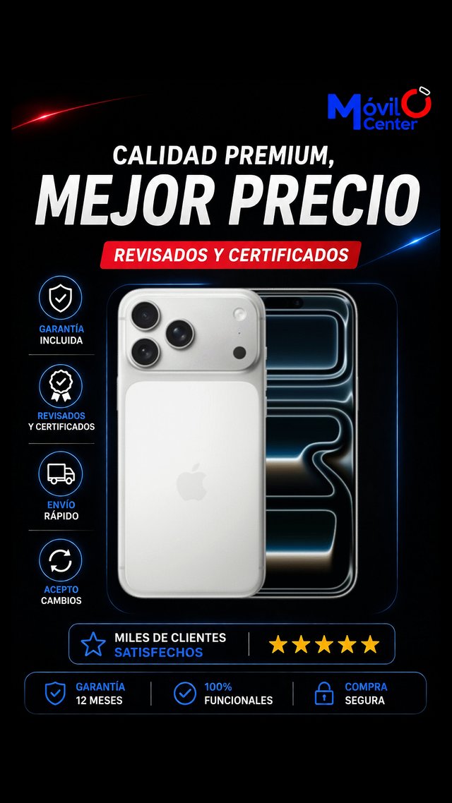 IPHONE 17 PRO MAX 256GB POCO USADO=MOVILCENTER=