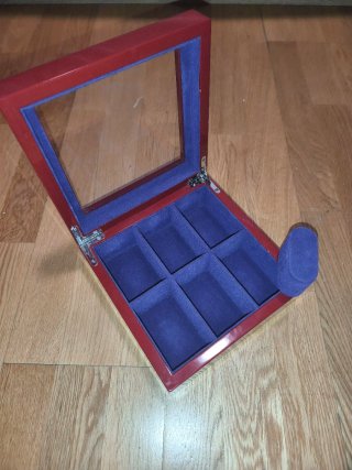 Caja para 6 Relojes con Tapa de Cristal