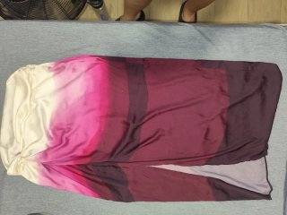 Falda satinada degradado rosa y morado