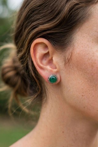 Pendientes de Esmeralda y Plata