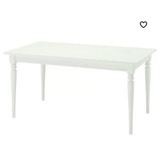 Conjunto de mesa extensible y 6 sillas blancas